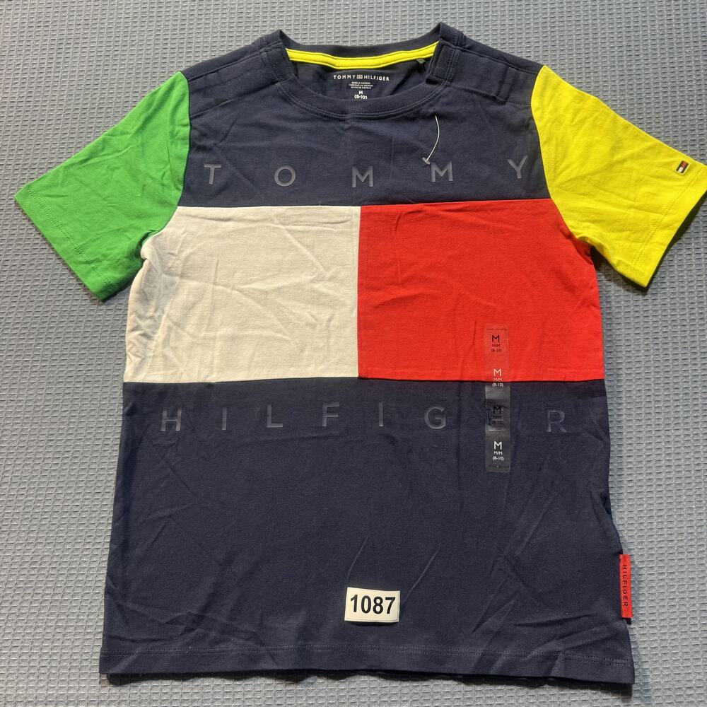 TOMMY‎ HILFIGER MULTICOLOR MEN Tee Sz M Pre-Owned Excellent